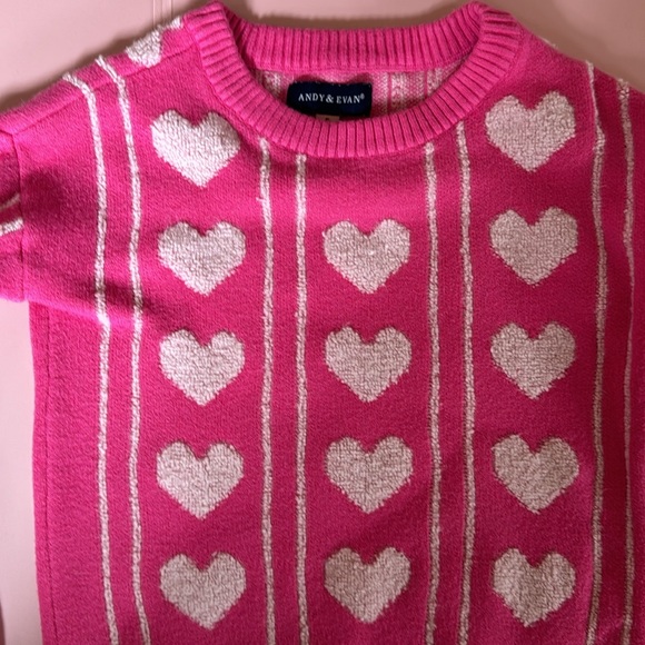 Andy & Evan pink heart sweater - Picture 2 of 4